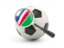 Namibia. Football with magnified flag. Download icon.