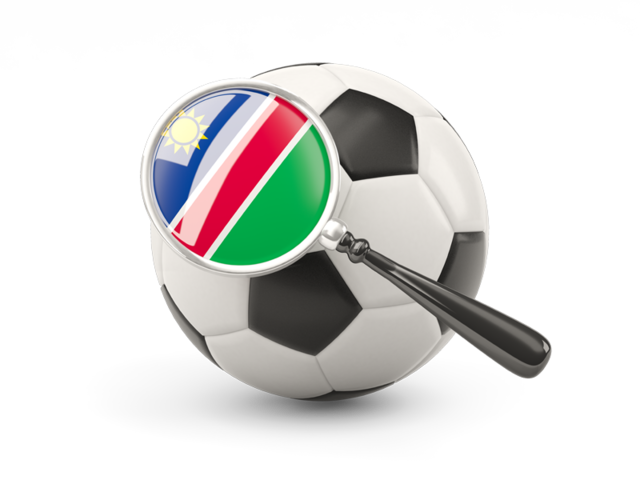Football with magnified flag. Download flag icon of Namibia at PNG format