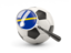 Football with magnified flag