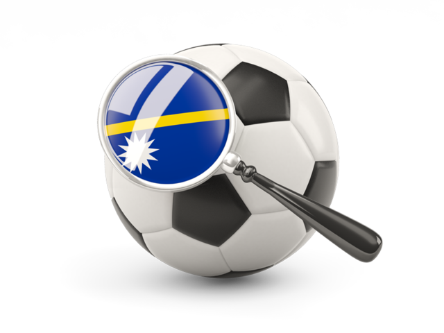 Football with magnified flag. Download flag icon of Nauru at PNG format