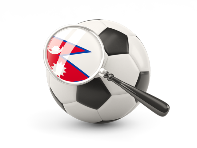 Football with magnified flag. Download flag icon of Nepal at PNG format