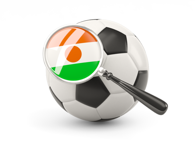 Football with magnified flag. Download flag icon of Niger at PNG format