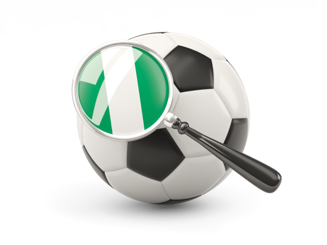 Football with magnified flag. Download flag icon of Nigeria at PNG format