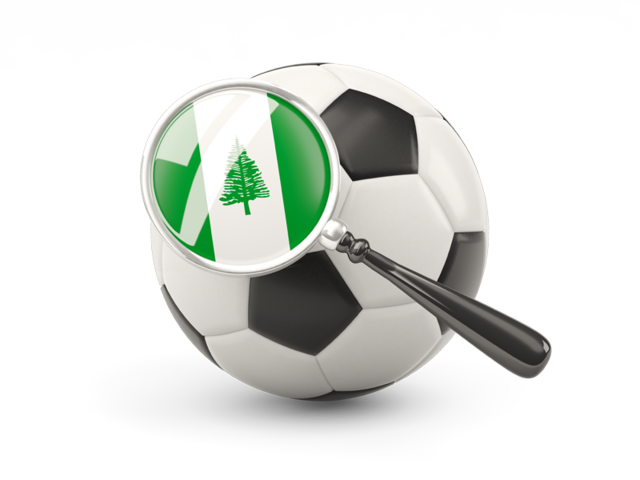 Football with magnified flag. Download flag icon of Norfolk Island at PNG format