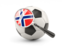 Norway. Football with magnified flag. Download icon.