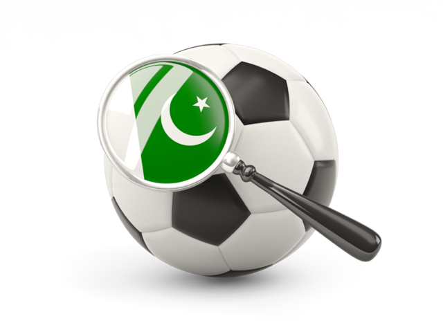 Football with magnified flag. Download flag icon of Pakistan at PNG format