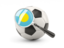 Palau. Football with magnified flag. Download icon.