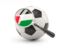 Palestinian territories. Football with magnified flag. Download icon.