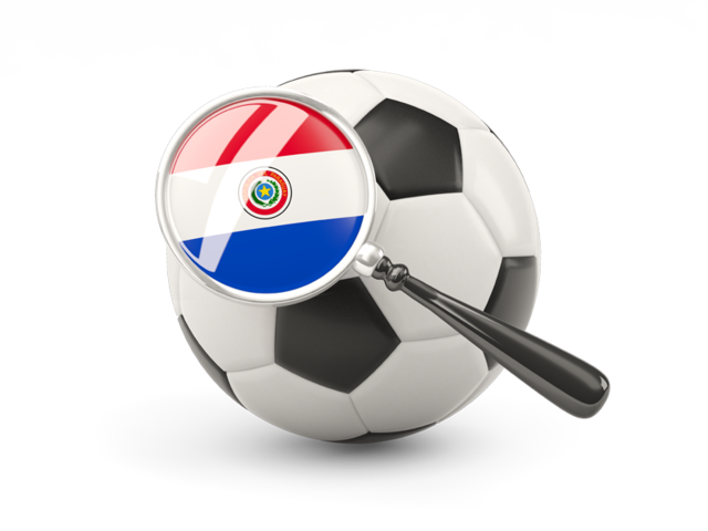 Football with magnified flag. Download flag icon of Paraguay at PNG format