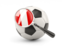 Peru. Football with magnified flag. Download icon.