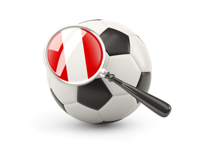 Football with magnified flag. Download flag icon of Peru at PNG format