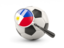 Philippines. Football with magnified flag. Download icon.