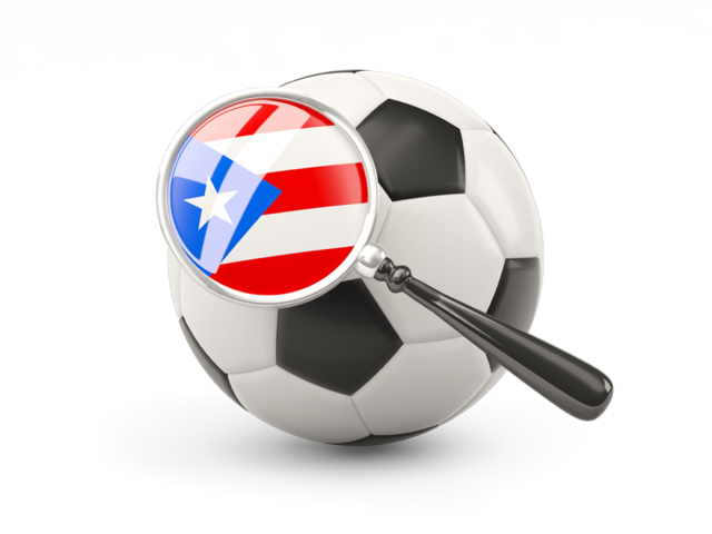 Football with magnified flag. Download flag icon of Puerto Rico at PNG format
