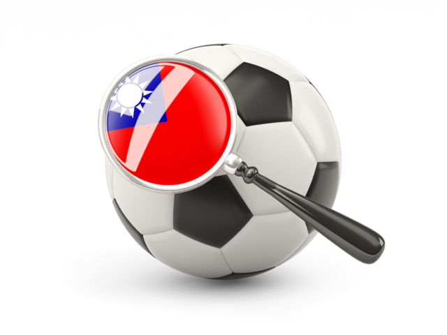 Football with magnified flag. Download flag icon of Taiwan at PNG format