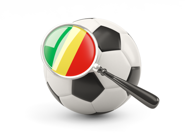 Football with magnified flag. Download flag icon of Republic of the Congo at PNG format