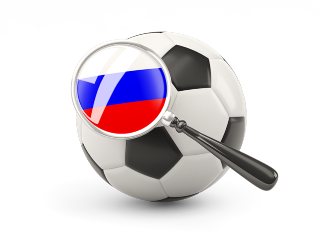 Football with magnified flag. Download flag icon of Russia at PNG format