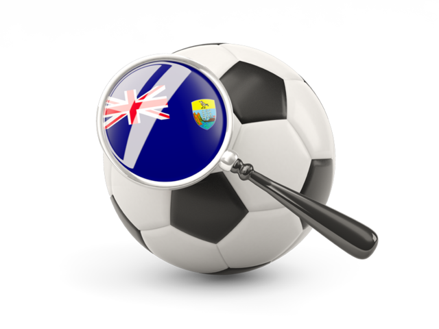 Football with magnified flag. Download flag icon of Saint Helena at PNG format
