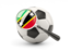 Saint Kitts and Nevis. Football with magnified flag. Download icon.