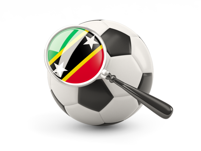 Football with magnified flag. Download flag icon of Saint Kitts and Nevis at PNG format