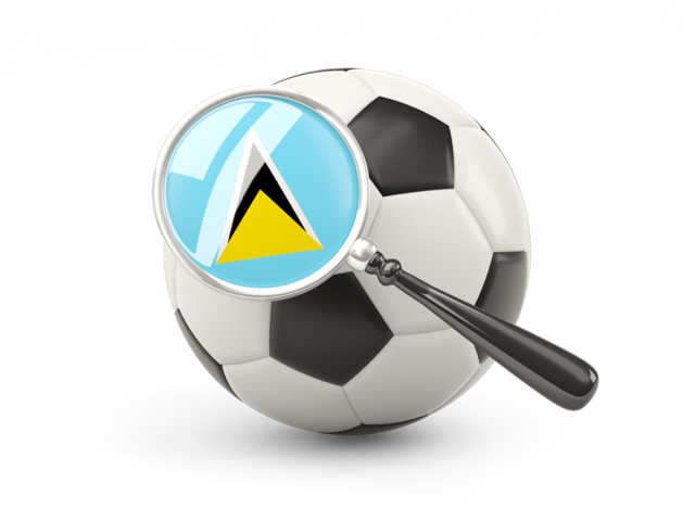 Football with magnified flag. Download flag icon of Saint Lucia at PNG format