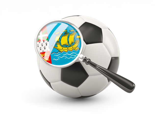 Football with magnified flag. Download flag icon of Saint Pierre and Miquelon at PNG format