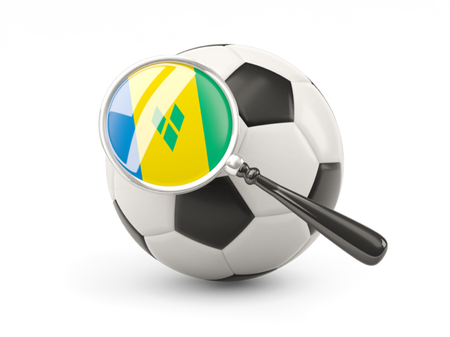 Football with magnified flag. Download flag icon of Saint Vincent and the Grenadines at PNG format