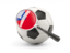 Samoa. Football with magnified flag. Download icon.