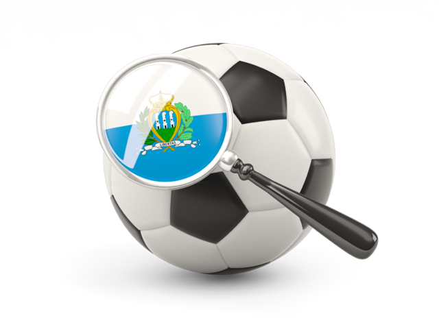 Football with magnified flag. Download flag icon of San Marino at PNG format