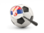 Serbia. Football with magnified flag. Download icon.