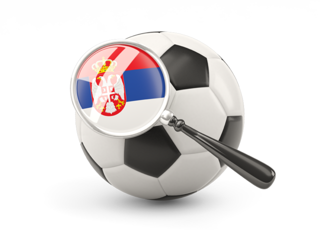 Football with magnified flag. Download flag icon of Serbia at PNG format