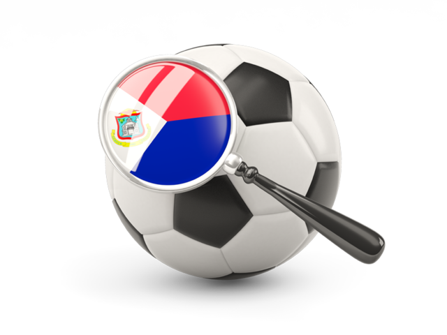 Football with magnified flag. Download flag icon of Sint Maarten at PNG format