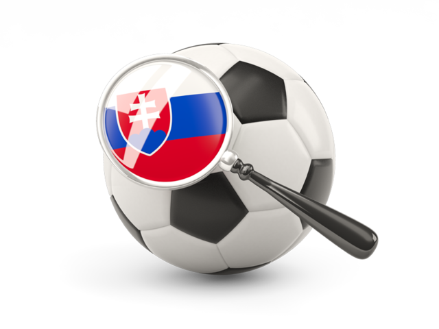 Football with magnified flag. Download flag icon of Slovakia at PNG format