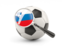 Slovenia. Football with magnified flag. Download icon.