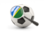 Solomon Islands. Football with magnified flag. Download icon.