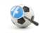 Somalia. Football with magnified flag. Download icon.