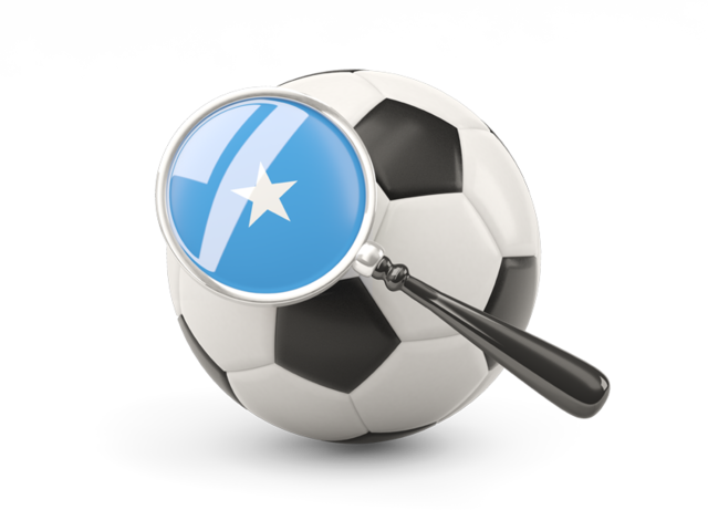 Football with magnified flag. Download flag icon of Somalia at PNG format