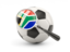 South Africa. Football with magnified flag. Download icon.