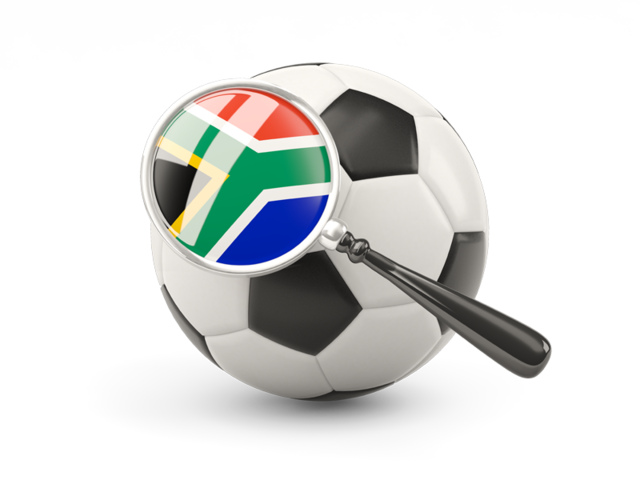 Football with magnified flag. Download flag icon of South Africa at PNG format