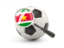 Suriname. Football with magnified flag. Download icon.