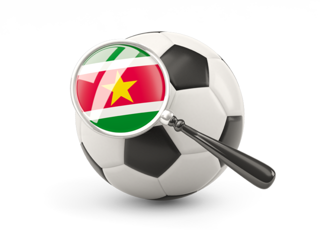 Football with magnified flag. Download flag icon of Suriname at PNG format