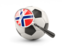 Svalbard and Jan Mayen. Football with magnified flag. Download icon.