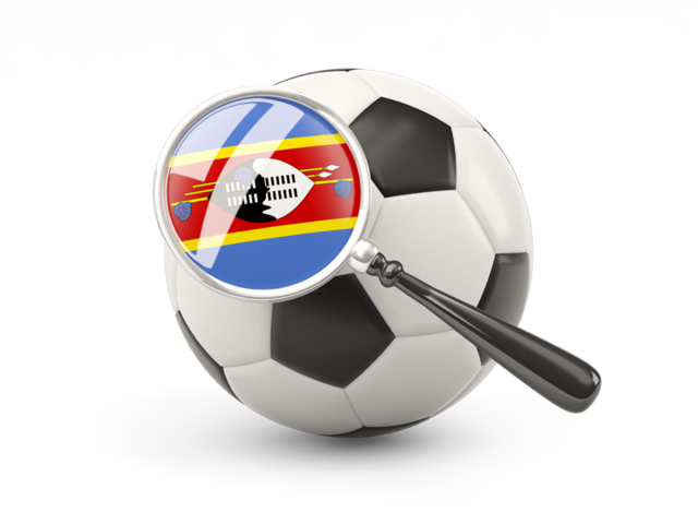 Football with magnified flag. Download flag icon of Swaziland at PNG format