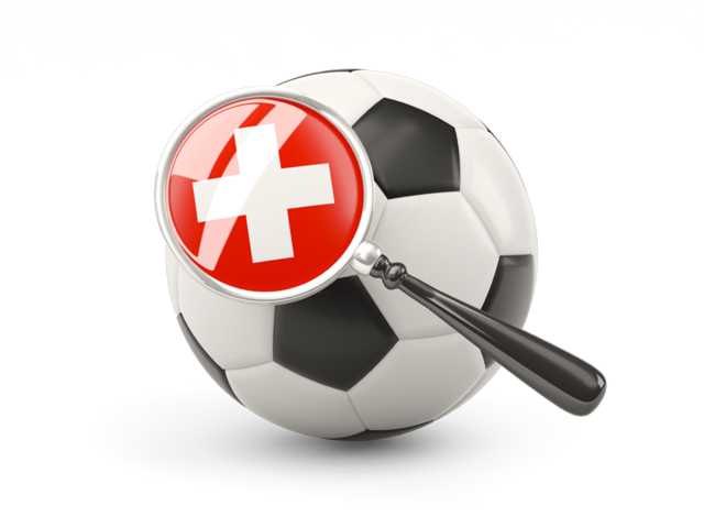 Football with magnified flag. Download flag icon of Switzerland at PNG format