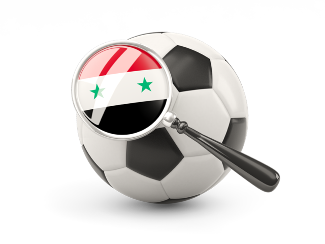 Football with magnified flag. Download flag icon of Syria at PNG format