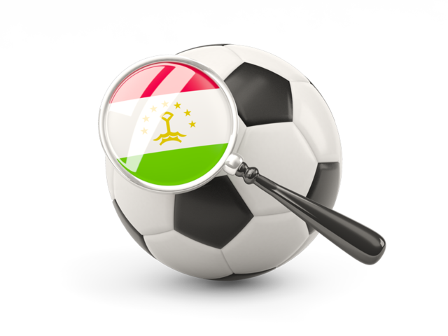 Football with magnified flag. Download flag icon of Tajikistan at PNG format