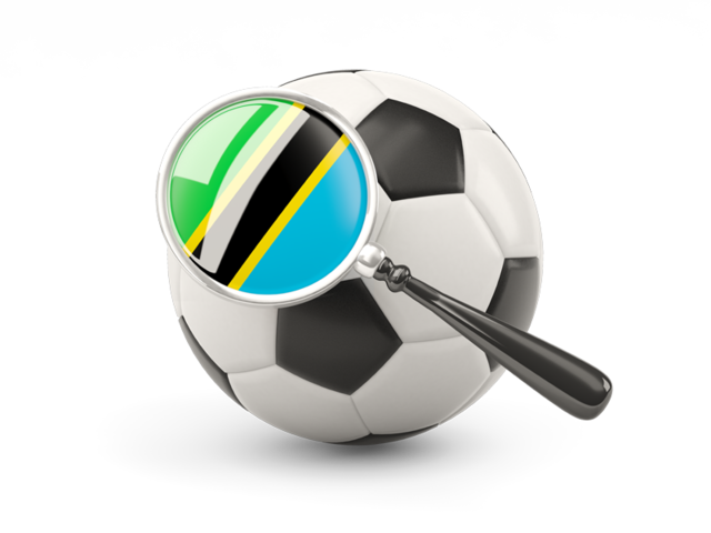 Football with magnified flag. Download flag icon of Tanzania at PNG format