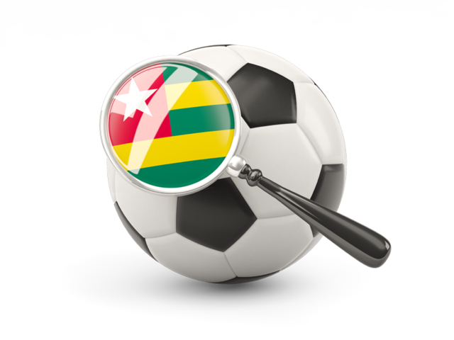 Football with magnified flag. Download flag icon of Togo at PNG format