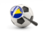 Tokelau. Football with magnified flag. Download icon.