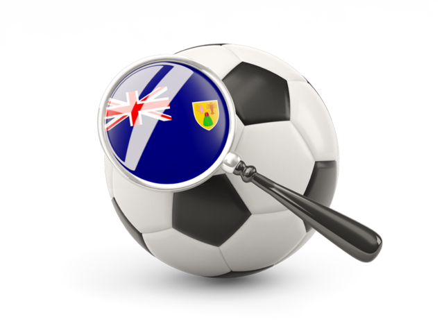 Football with magnified flag. Download flag icon of Turks and Caicos Islands at PNG format