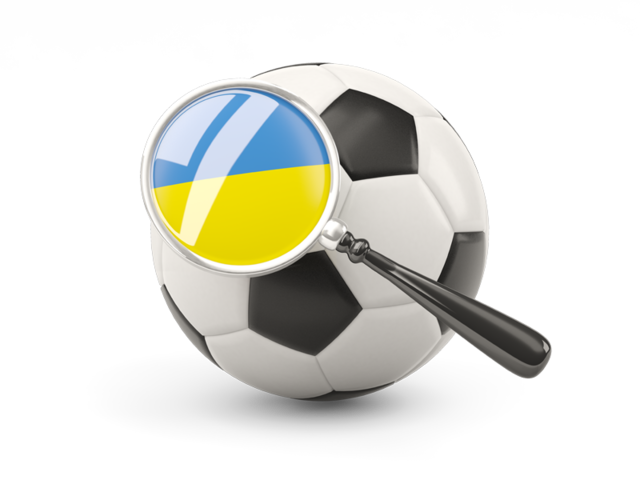 Football with magnified flag. Download flag icon of Ukraine at PNG format